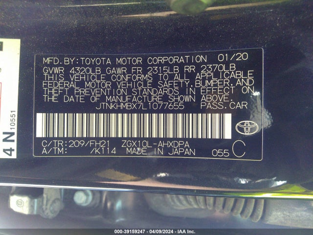 Toyota C-HR LE 2020 JTNKHMBX7L1077655 Image 9