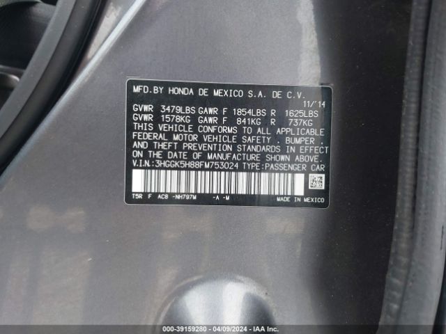 3HGGK5H88FM753024 Honda Fit Ex/ex-l