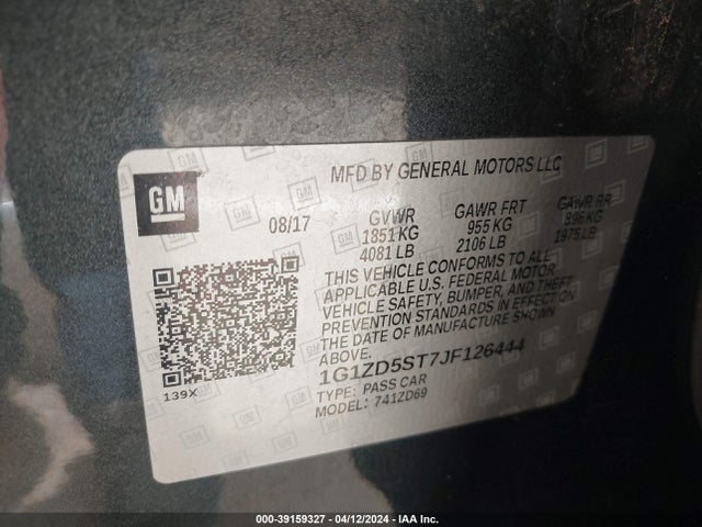 Chevrolet MALIBU LT 2018 1G1ZD5ST7JF126444 Image 9