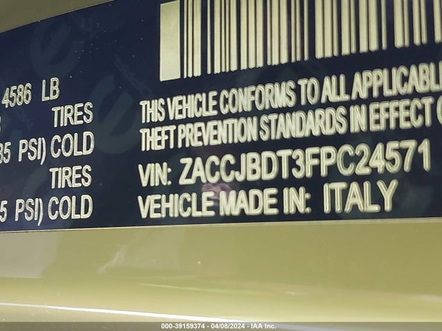 Jeep Renegade Limited 2015 ZACCJBDT3FPC24571 Image 9