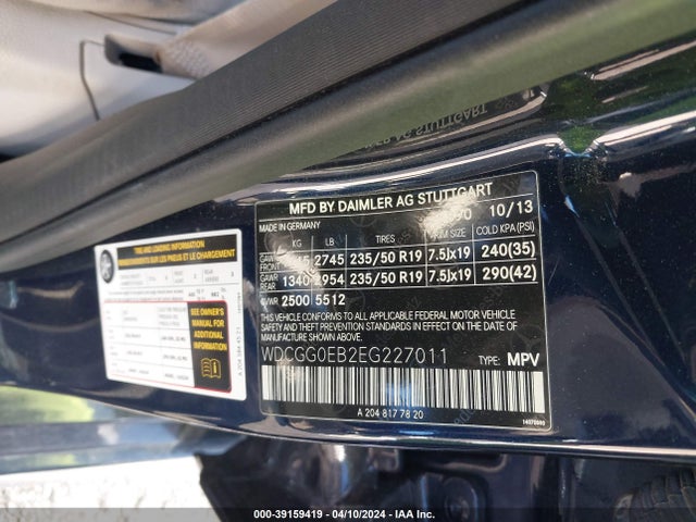 WDCGG0EB2EG227011 Mercedes-Benz Glk 250 Bluetec 4matic