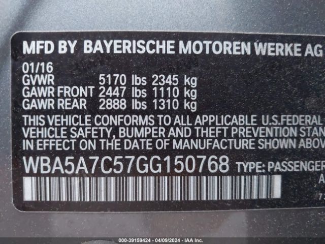 WBA5A7C57GG150768 BMW 528i Xdrive