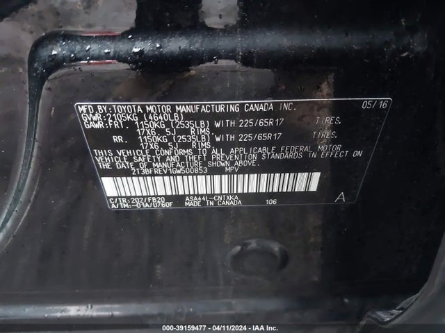 Toyota RAV4 LE 2016 2T3BFREV1GW500853 Image 9