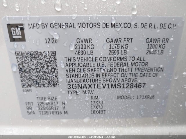 Chevrolet Equinox Awd 2fl 2021 3GNAXTEV1MS128467 Image 9