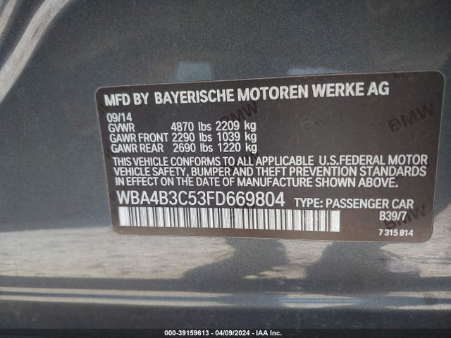 WBA4B3C53FD669804 BMW 435i Gran Coupe Xdrive