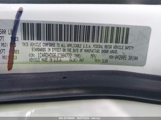 1C4RDHDG6JC384772 Dodge Durango Gt Rwd