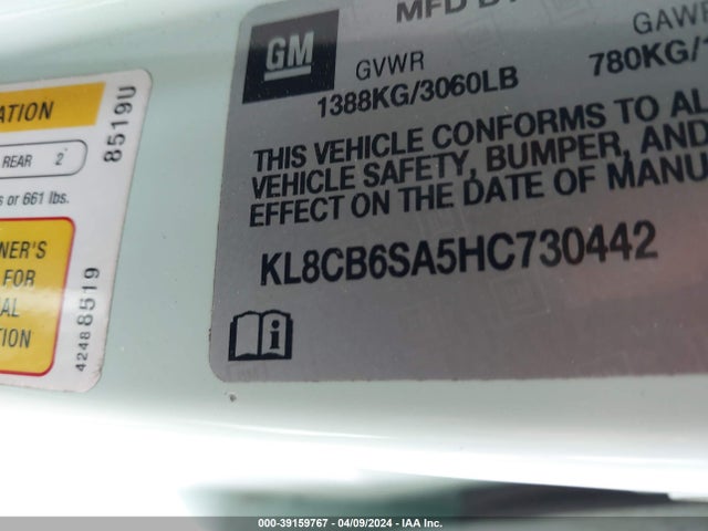 Chevrolet Spark Ls Cvt 2017 KL8CB6SA5HC730442 Image 9