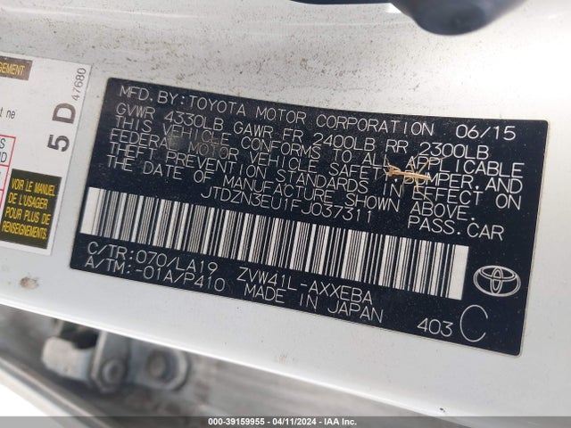 Toyota Prius V Four 2015 JTDZN3EU1FJ037311 Image 9