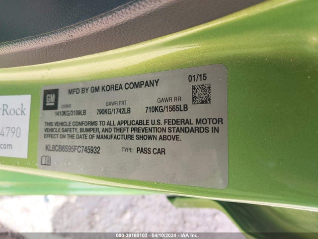 Chevrolet Spark Ls Cvt 2015 KL8CB6S95FC745932 Image 9