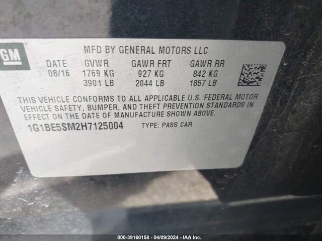 Chevrolet Cruze Lt Auto 2017 1G1BE5SM2H7125004 Image 9