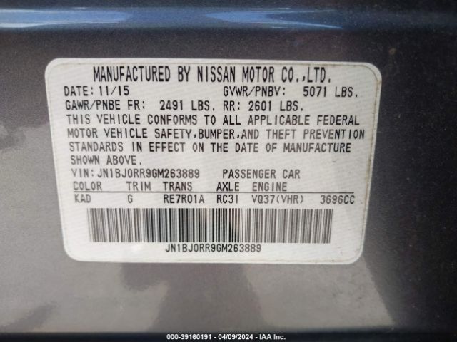 JN1BJ0RR9GM263889 Infiniti QX50