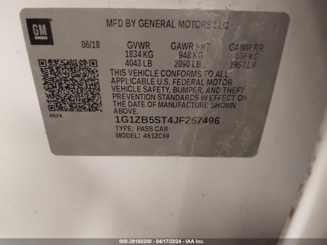 Chevrolet Malibu 1ls 2018 1G1ZB5ST4JF257496 Image 9