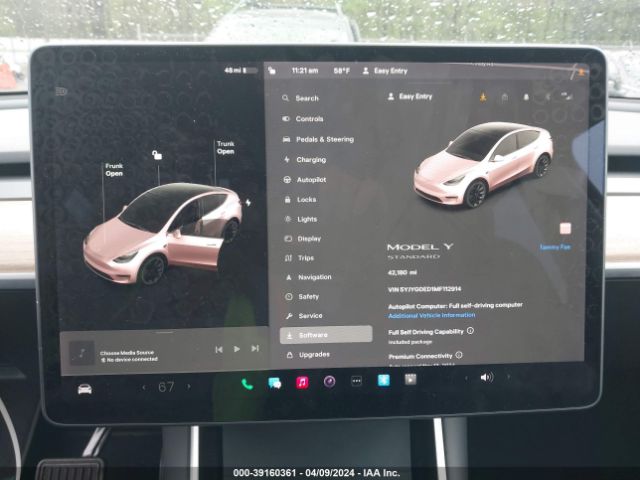 5YJYGDED1MF112914 Tesla Model Y Standard Range Rear-wheel Drive