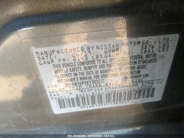 3N1AB7APXKY383217 Nissan SENTRA SR