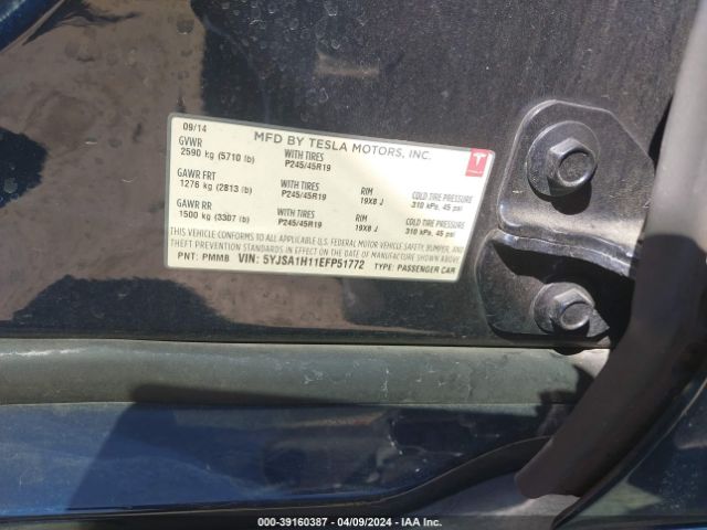 5YJSA1H11EFP51772 Tesla MODEL S