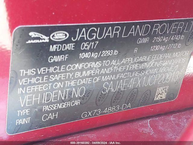 SAJAE4FX1JCP20913 Jaguar Xe 25t Prestige