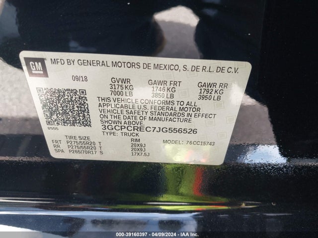 Chevrolet Silverado 1500 1lt 2018 3GCPCREC7JG556526 Image 9
