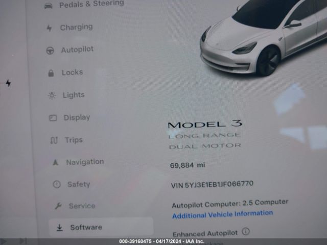 5YJ3E1EB1JF066770 Tesla Model 3 Long Range/performance