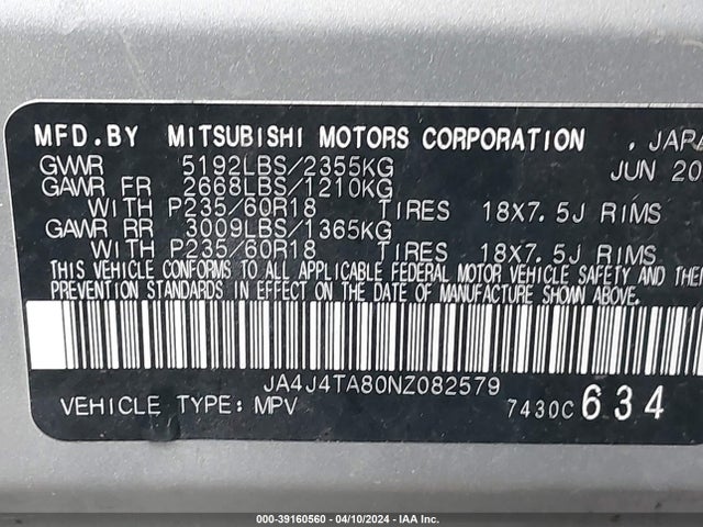 Mitsubishi Outlander Es 2.5 2022 JA4J4TA80NZ082579 Image 9