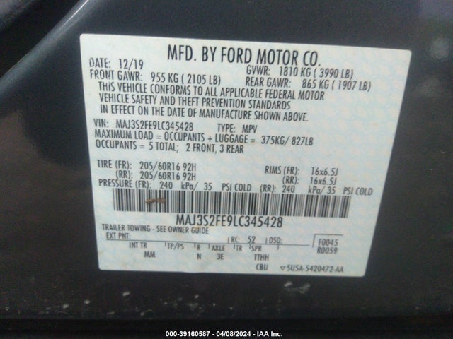 Ford ECOSPORT S 2020 MAJ3S2FE9LC345428 Image 8
