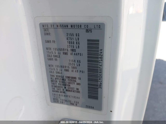 Nissan Nv200 S 2015 3N6CM0KNXFK718244 Image 9