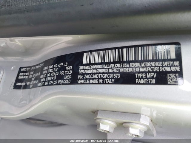 Jeep Renegade Limited 2016 ZACCJADT7GPC91573 Image 9