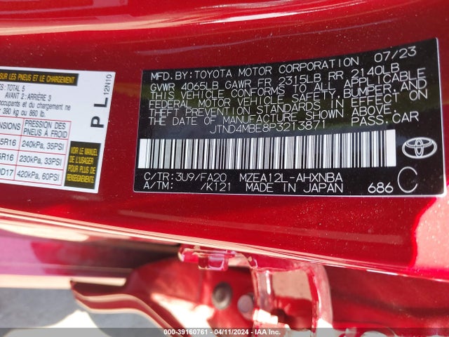 Toyota COROLLA SE 2023 JTND4MBE8P3213871 Image 9