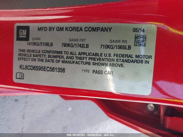 Chevrolet Spark 1lt Auto 2014 KL8CD6S95EC561356 Image 9