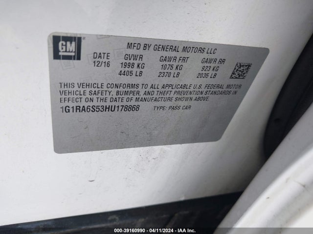 Chevrolet VOLT LT 2017 1G1RA6S53HU178868 Image 9