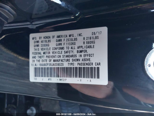 19UUB2F59JA008525 Acura Tlx Tech Pkg