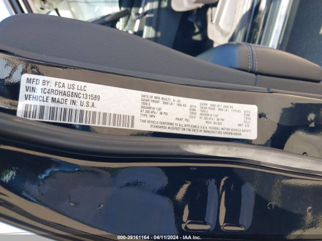 1C4RDHAG8NC131589 Dodge Durango Sxt Rwd