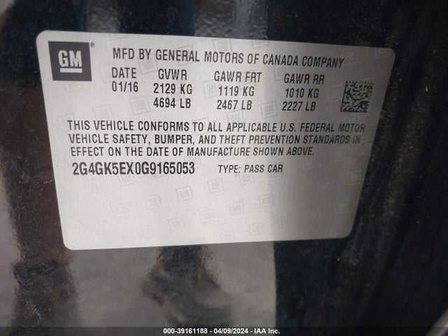 2G4GK5EX0G9165053 Buick Regal Turbo