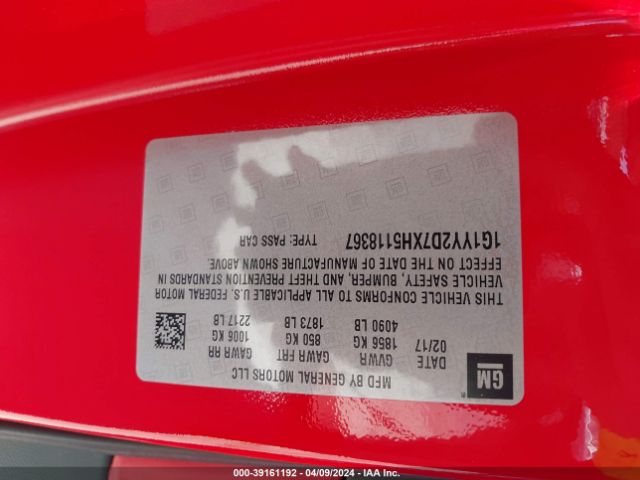 2017 CHEVROLET CORVETTE 1G1YY2D7XH5118367 Photo 8