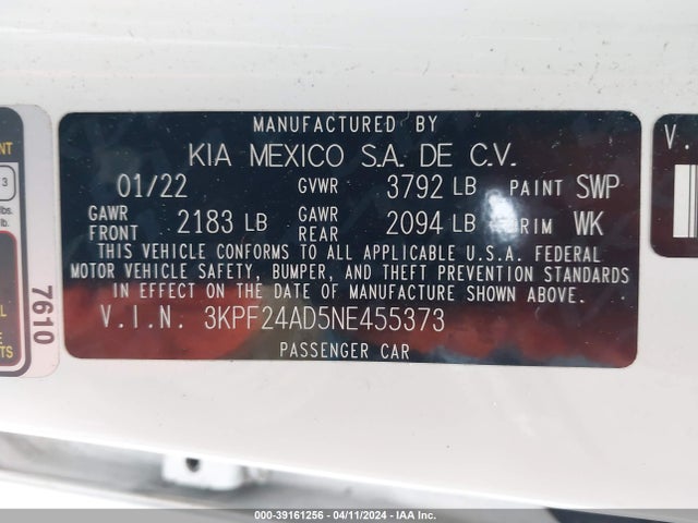 KIA Forte Lxs 2022 3KPF24AD5NE455373 Image 9