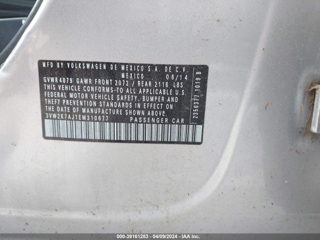 3VW2K7AJ1EM310677 Volkswagen Jetta 2.0l S
