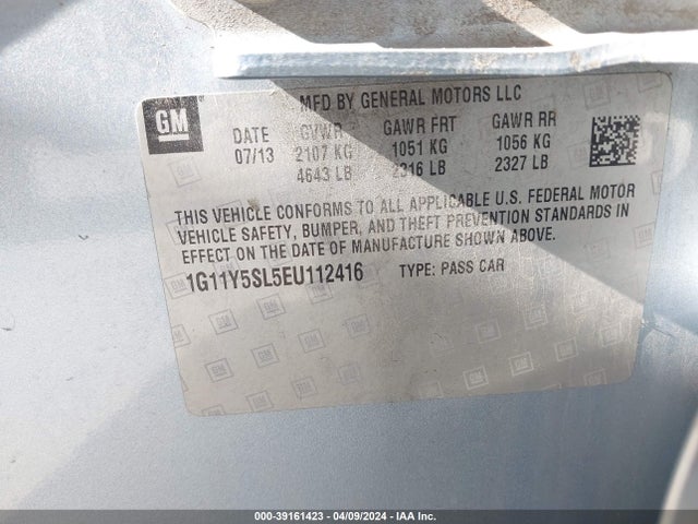Chevrolet Impala 1ls 2014 1G11Y5SL5EU112416 Image 9