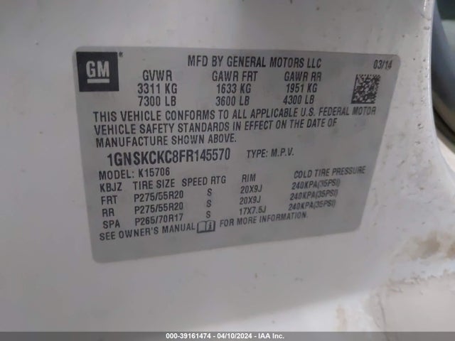 Chevrolet Tahoe Ltz 2015 1GNSKCKC8FR145570 Image 9