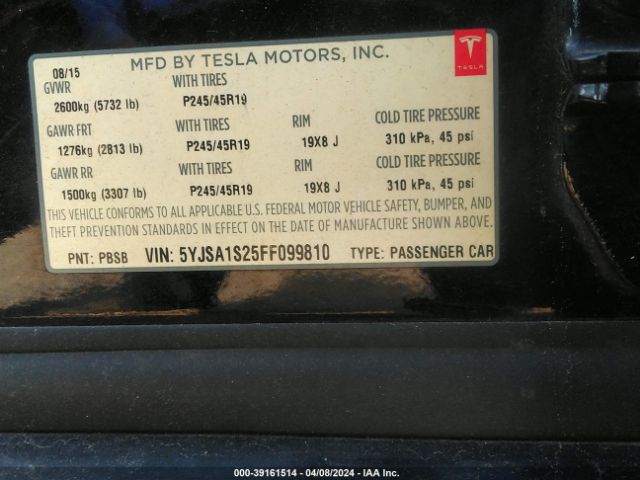 5YJSA1S25FF099810 Tesla Model S 70d/85d/p85d