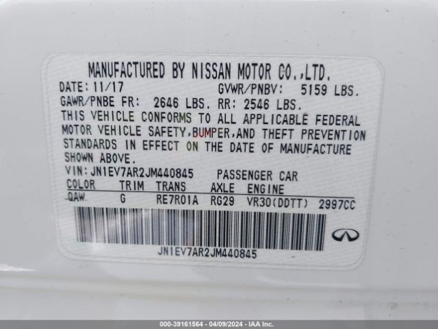 JN1EV7AR2JM440845 Infiniti Q50 3.0t Luxe