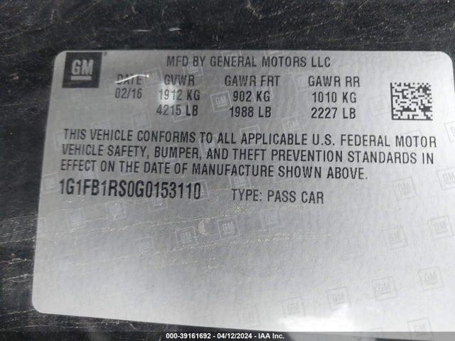 Chevrolet Camaro 1lt 2016 1G1FB1RS0G0153110 Image 9