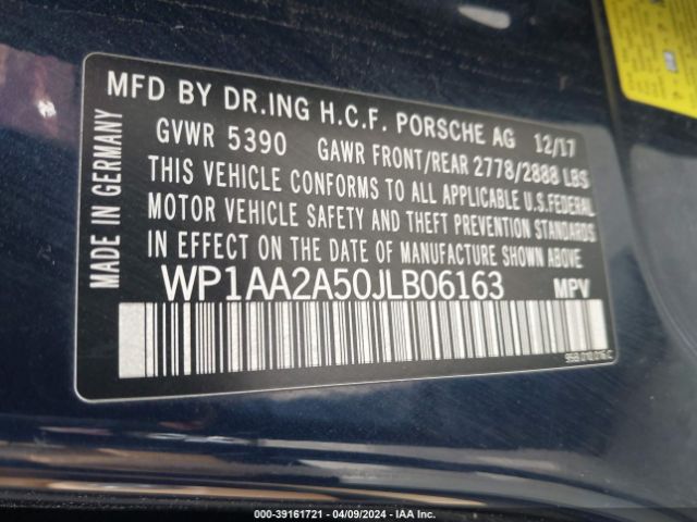 WP1AA2A50JLB06163 Porsche Macan Sport Edition