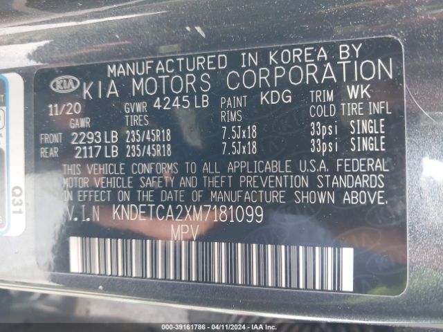 KNDETCA2XM7181099 KIA Seltos Sx Turbo