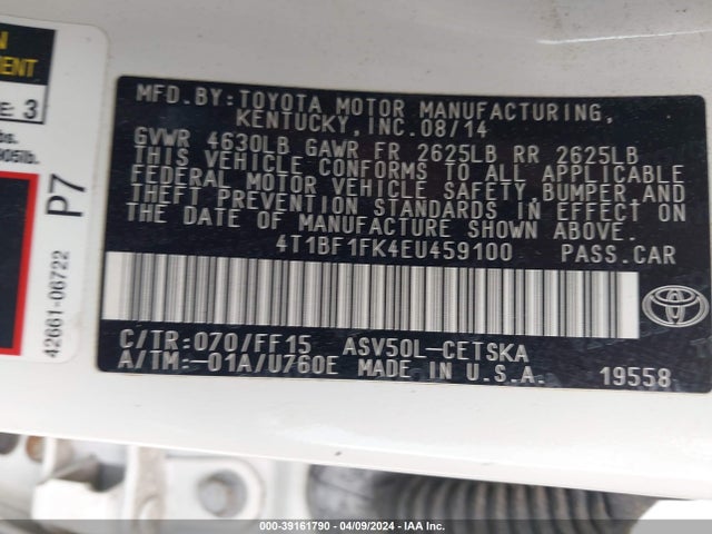 Toyota CAMRY SE 2014 4T1BF1FK4EU459100 Image 9