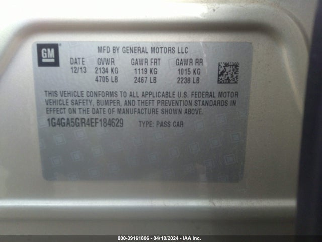 1G4GA5GR4EF184629 Buick Lacrosse