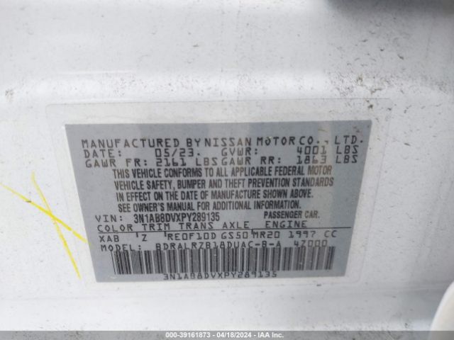 3N1AB8DVXPY289135 Nissan Sentra Sr Xtronic Cvt