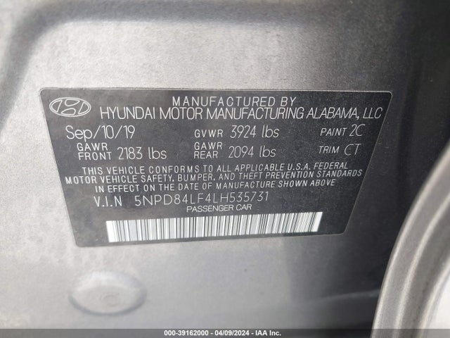 Hyundai ELANTRA SEL 2020 5NPD84LF4LH535731 Image 9
