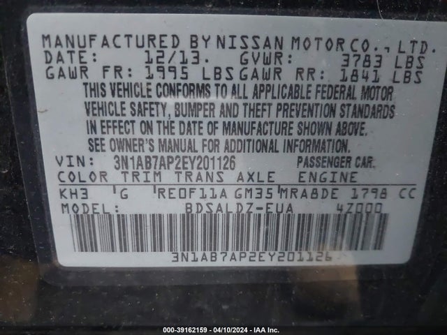Nissan SENTRA SV 2014 3N1AB7AP2EY201126 Image 9