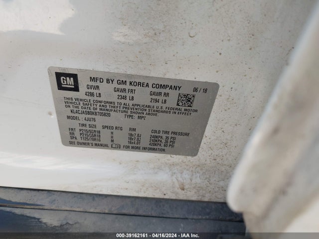 KL4CJASB0KB705820 Buick Encore Fwd Preferred