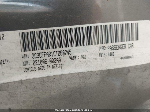 2012 FIAT 500 3C3CFFAR1CT280745 Photo 8