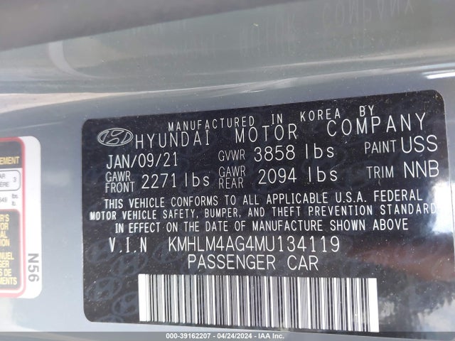 Hyundai ELANTRA SEL 2021 KMHLM4AG4MU134119 Image 9